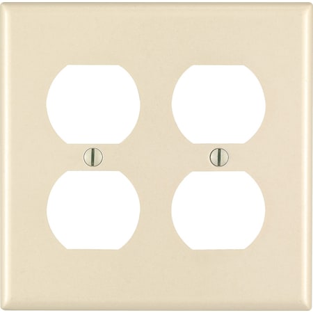 Leviton Leviton Almond 2 gang Thermoset Plastic Duplex Wall Plate 1 pk 78016-000